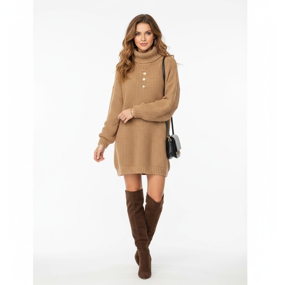 American Eagle Outfitters Sweaters - American Eagle Sweater Women M Brown Open Knit Chunky Oversized Baggy Tunic Fall